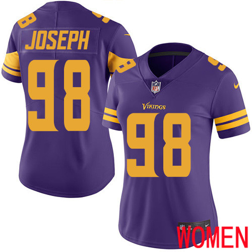 Minnesota Vikings #98 Limited Linval Joseph Purple Nike NFL Women Jersey Rush Vapor Untouchable